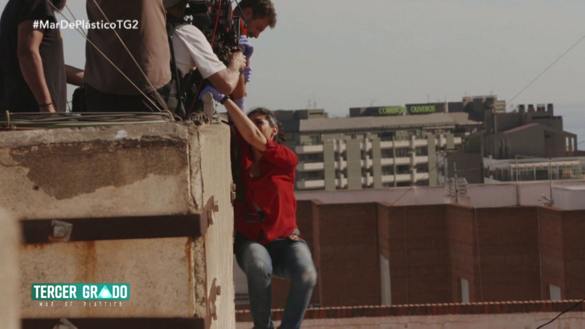 Nya de la Rubia durante una escena de acci&oacute;n